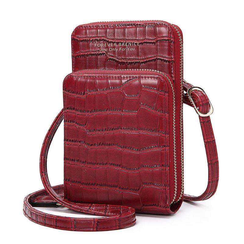 Dames Krokodil Patroon Multi-kaart Slots Tas Telefoon Tas Crossbody Tas