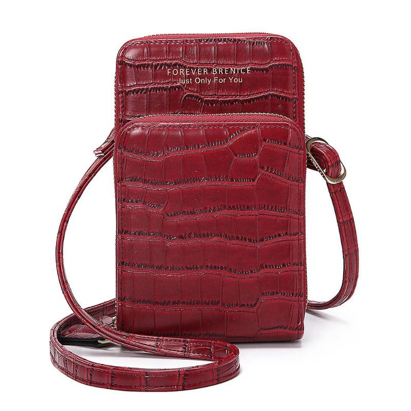 Dames Krokodil Patroon Multi-kaart Slots Tas Telefoon Tas Crossbody Tas