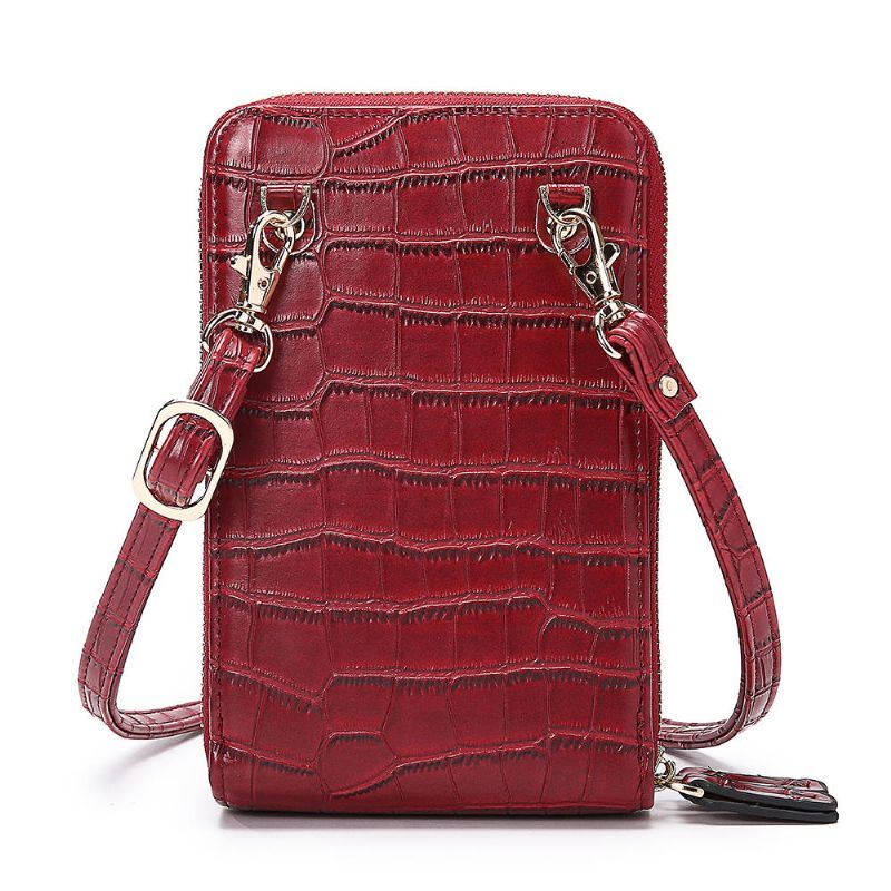 Dames Krokodil Patroon Multi-kaart Slots Tas Telefoon Tas Crossbody Tas