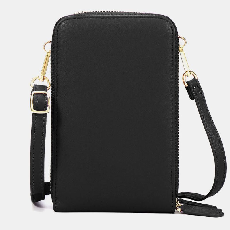 Dames Kunstleer Casual Leuke Zwarte Kat En Strepen Patroon Verstelbare Schoudertas Crossbody Tas