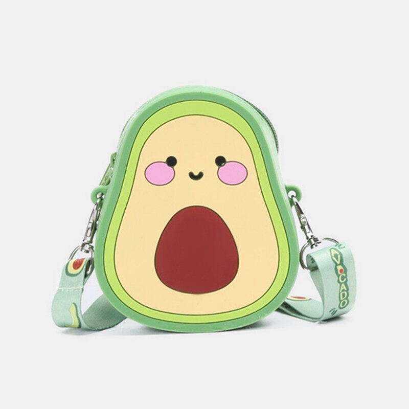 Dames Leuke Aardbei Avocado Rubber Mini Crossbody Tas