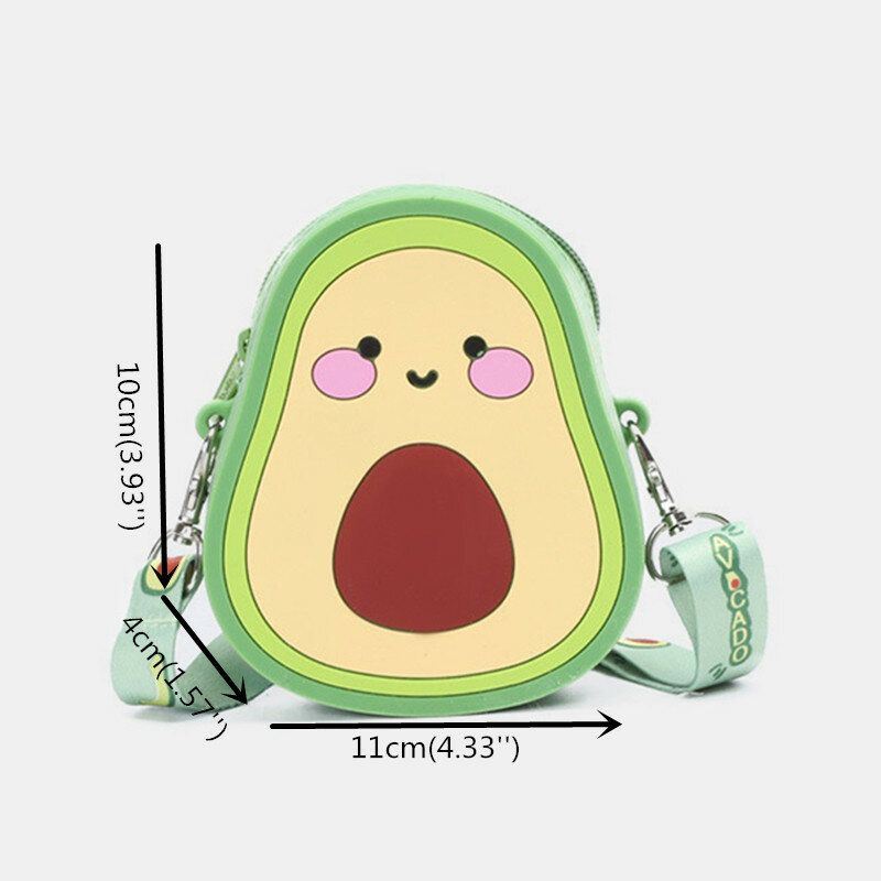 Dames Leuke Aardbei Avocado Rubber Mini Crossbody Tas