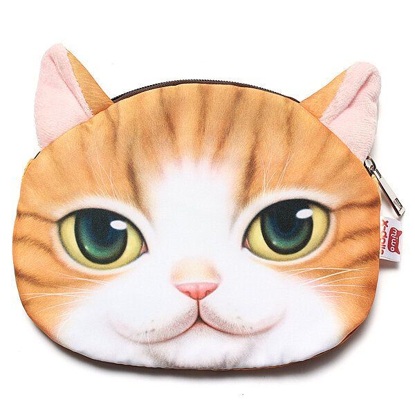 Dames Leuke Cartoon Kat Hoofdpatroon Schoudertas Keten Cross Body Bag