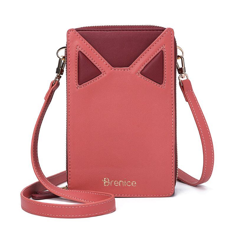 Dames Leuke Kattenoren Kaartsleuven Telefoontas Crossbodytas