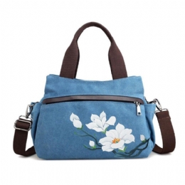 Dames Lotus Canvas Handtas Chinese Crossbody Tas