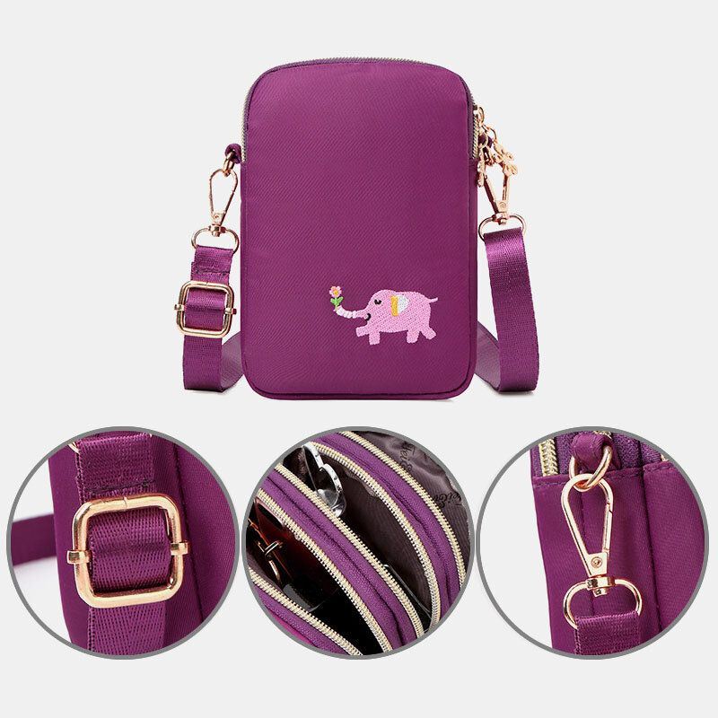 Dames Mini Olifant Patroon Multifunctionele Schoudertas Crossbody Tas Telefoontas