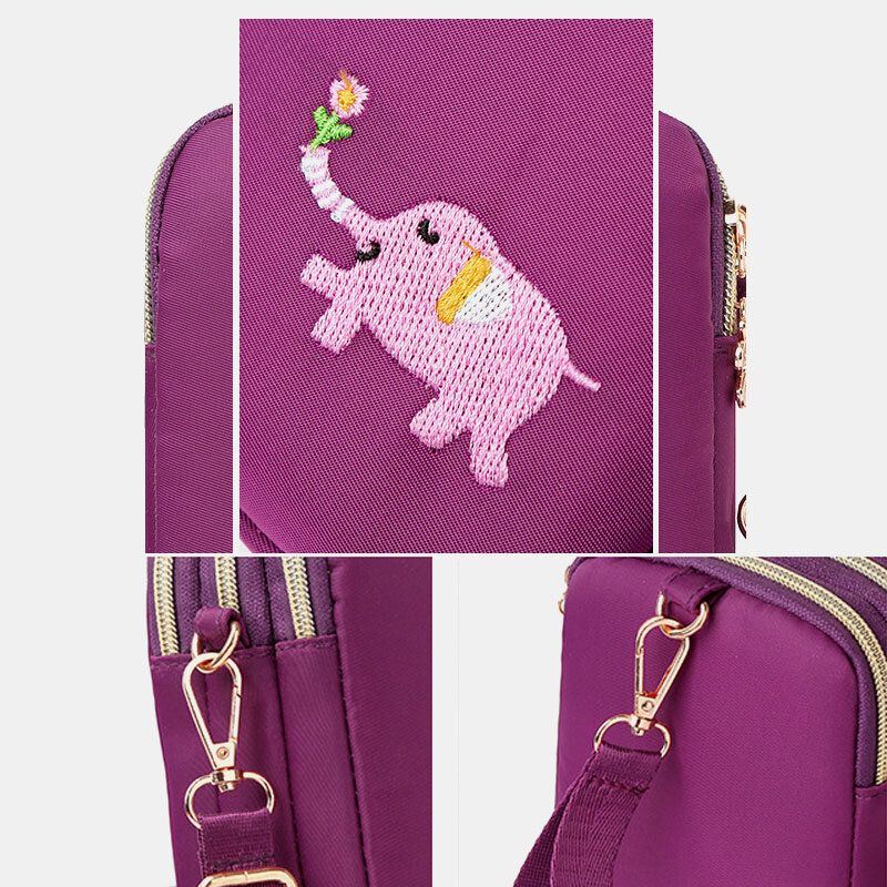 Dames Mini Olifant Patroon Multifunctionele Schoudertas Crossbody Tas Telefoontas