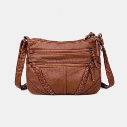 Dames Multi-pocket Middelbare Leeftijd Vintage Crossbody Tas Schoudertas