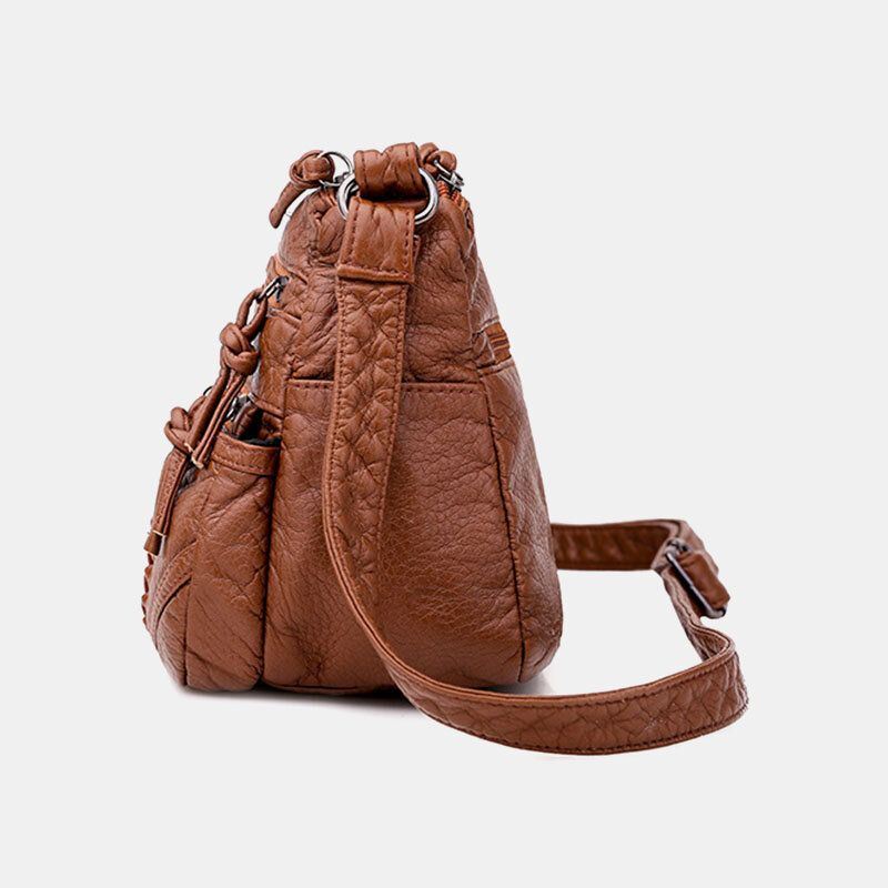 Dames Multi-pocket Middelbare Leeftijd Vintage Crossbody Tas Schoudertas