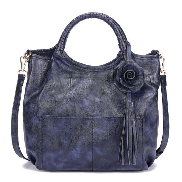 Dames Nationale Stijl Retro Bloemen Grote Capaciteit Schouder Crossbody Tas Handtas