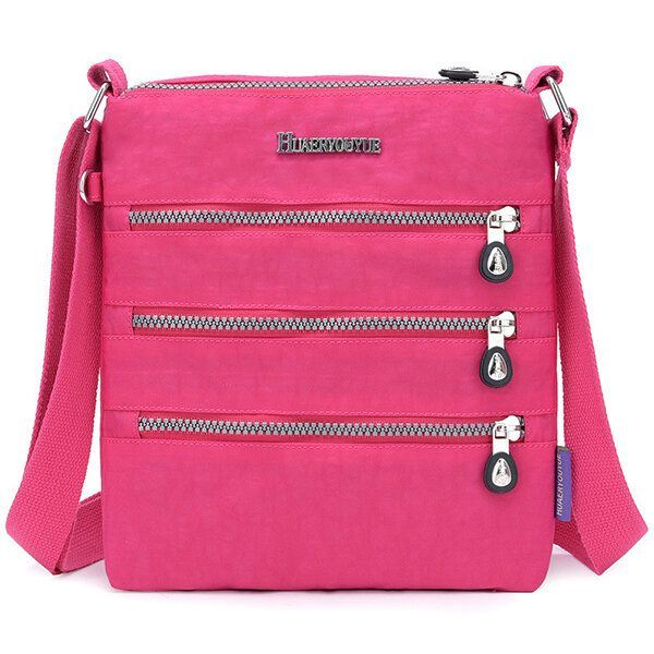 Dames Nylon Multi-pocket Leisure Crossbody Tas Solide Schoudertas