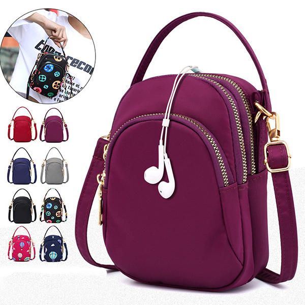 Dames Nylon Multi-pocket Telefoon Portemonnee Crossbody Tas