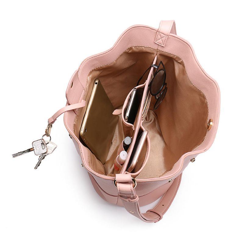 Dames Patchwork Bucket Bag Grote Capcity Bag