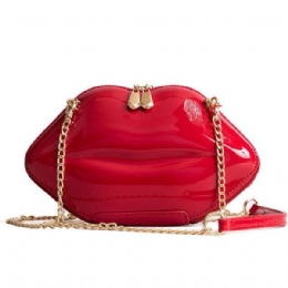 Dames Persoonlijkheid Lippen Vorm Ketting Schoudertas Crossbody Tas