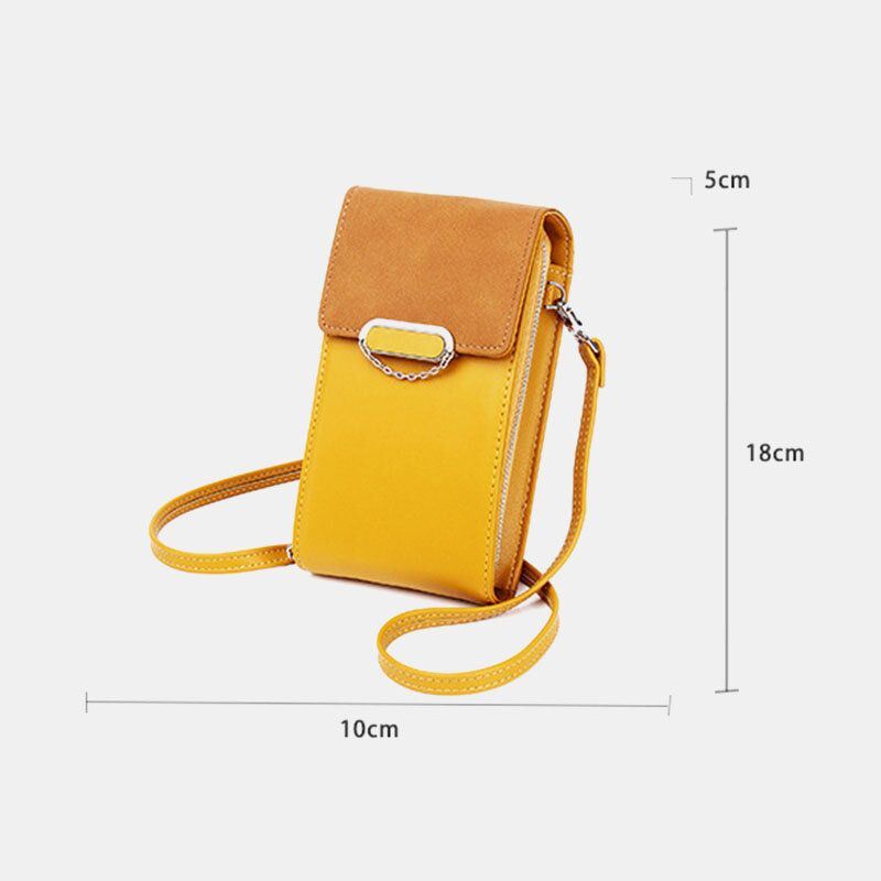 Dames Pu Lederen Multi-carry Mode Casual Telefoon Tas Crossbody Tas