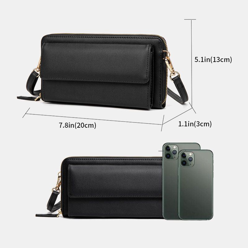 Dames Pu Lederen Multifunctionele Anti-diefstal 6.5 Inch Touchscreen Telefoon Tas 16 Kaartsleuven Crossbody Tas