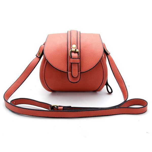 Dames Pu Lederen Riem Versierde Dubbele Rits Mini Crossbody Tas