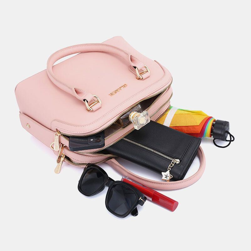 Dames Pu-leer Multi-compartiment Crossbody Tassen Handtas Schoudertas Met Grote Capaciteit