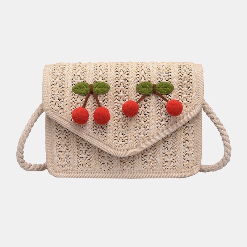 Dames Reizen Zomer Strand Geweven Stro Crossbody Tas