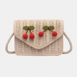 Dames Reizen Zomer Strand Geweven Stro Crossbody Tas