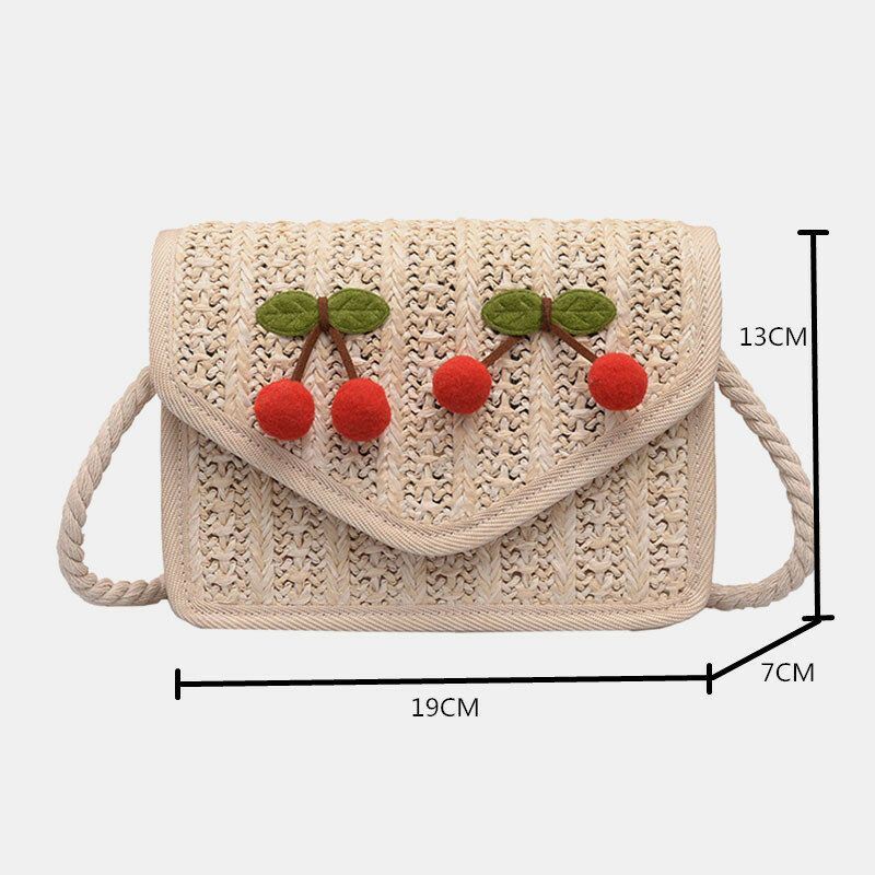 Dames Reizen Zomer Strand Geweven Stro Crossbody Tas