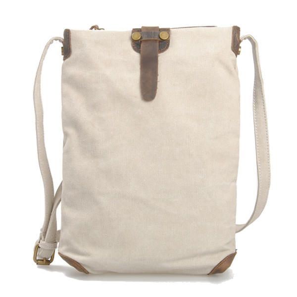 Dames Retro Canvas Lederen Messenger Bags Casual Schoudertassen Crossbody Tassen