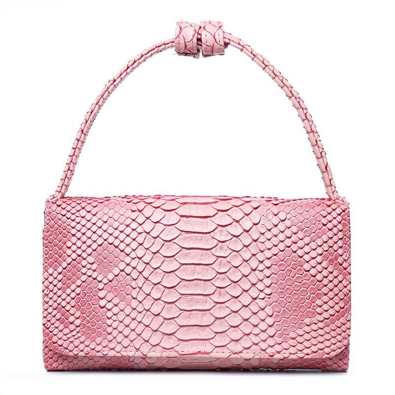 Dames Snake Skin Echt Lederen Ketting Schoudertas Crossbody Tas Handtas Lange Portemonnee