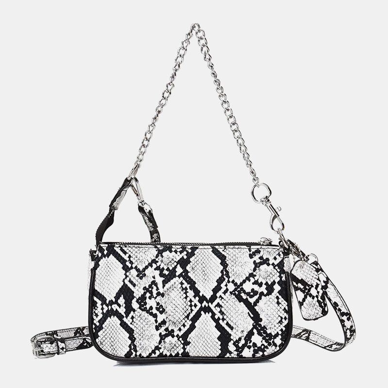 Dames Snake-skin Patternn Effen Kleur Casual Mode Schoudertas Cross Body Bag