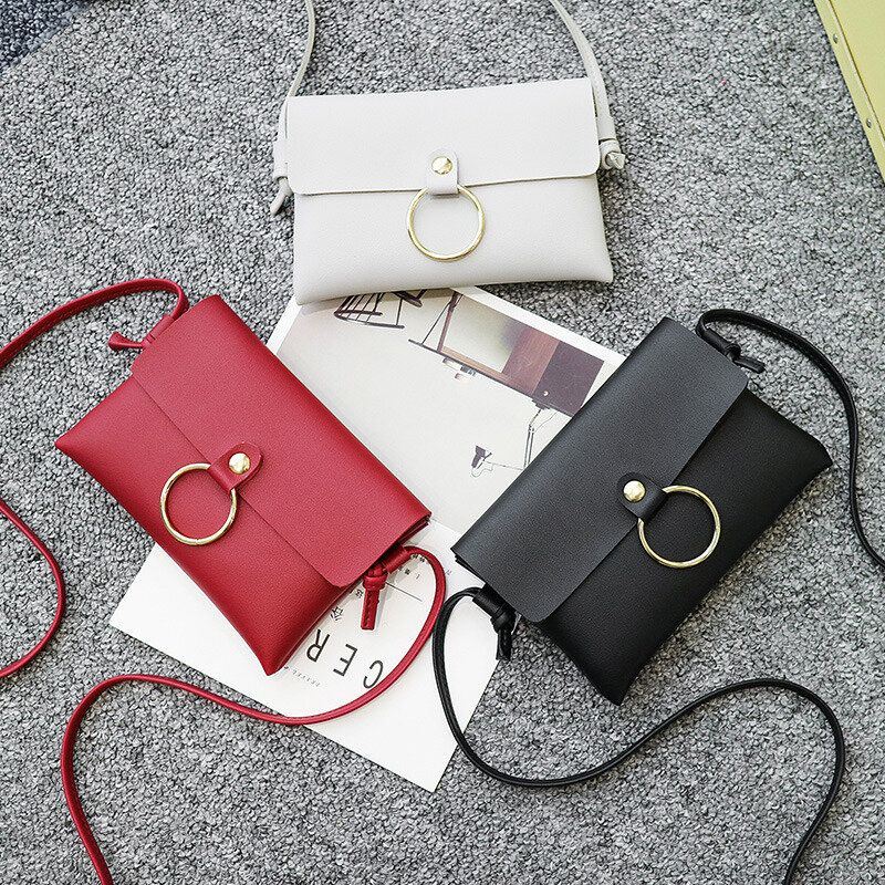 Dames Solid Casual Pu Mini Kleine Telefoontas Crossbody Tas Schoudertas