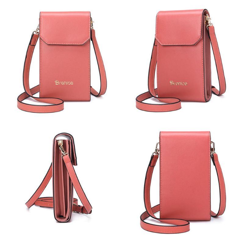 Dames Solid Flap Card Bag Telefoontas Crossbody Tas