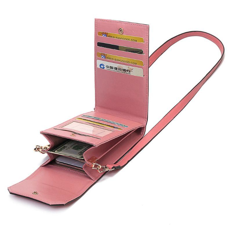 Dames Solid Flap Card Bag Telefoontas Crossbody Tas