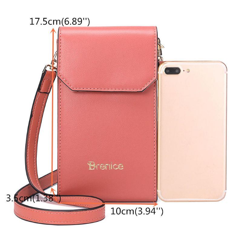 Dames Solid Flap Card Bag Telefoontas Crossbody Tas