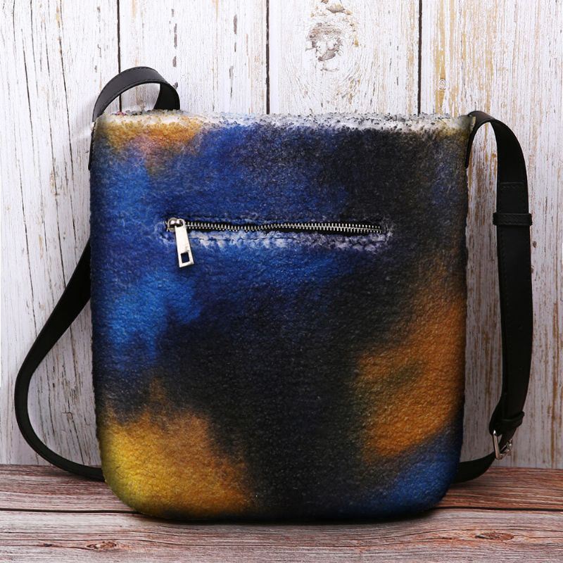 Dames Sterrenhemel Kleurrijke Diy Lam Haartas Crossbody Tas