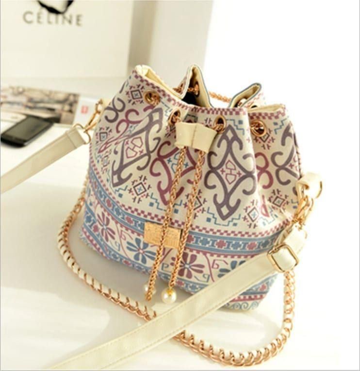 Dames Stijlvolle Canvas Bucket Bag Schoudertas Crossbody Tas