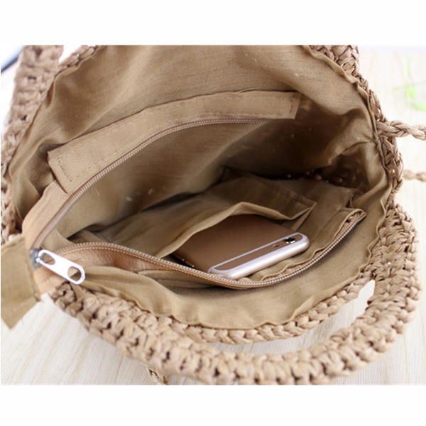 Dames Stro Kantine Licht Crossbody Tas Telefoon Tas Strandtassen