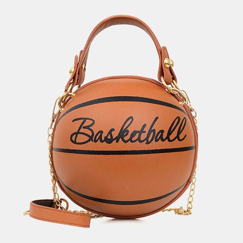 Dames Uniek Ontwerp Basketbal Voetbal Look Mini Ronde Tas Hangbag Mode Verstelbare Schoudertas Cross Body Bag