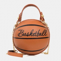 Dames Uniek Ontwerp Basketbal Voetbal Look Mini Ronde Tas Hangbag Mode Verstelbare Schoudertas Cross Body Bag