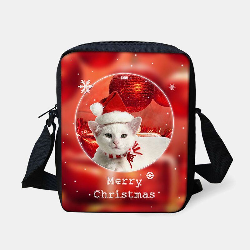 Dames Unisex Kind Kerst Leuke Hond Kat Dierenprint Kleine Crossbody Tas Handtas