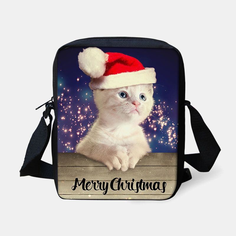 Dames Unisex Kind Kerst Leuke Hond Kat Dierenprint Kleine Crossbody Tas Handtas