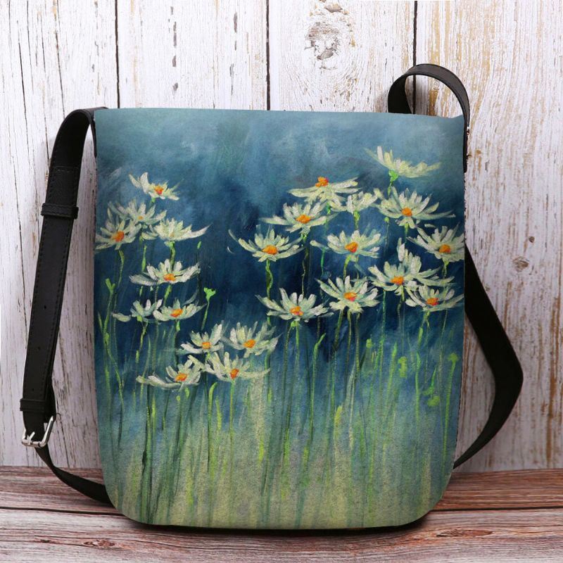 Dames Vilten Bloemen Patroon Prints Crossbody Tas Schoudertas