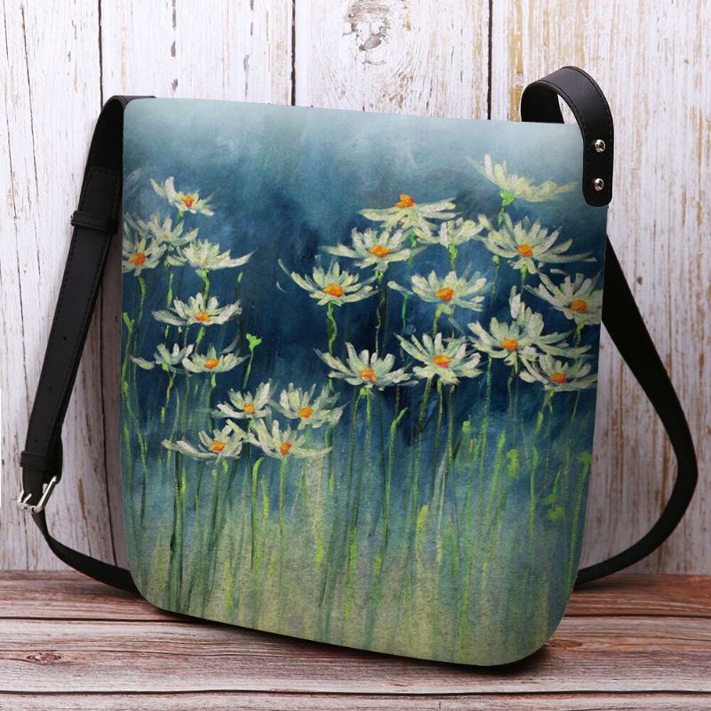 Dames Vilten Bloemen Patroon Prints Crossbody Tas Schoudertas