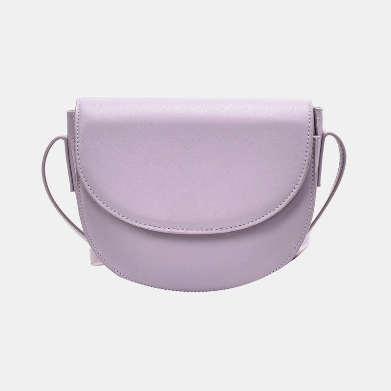 Dames Vintage Halve Cirkel Zadeltas Solid Crossbody Tas Vrije Tijd