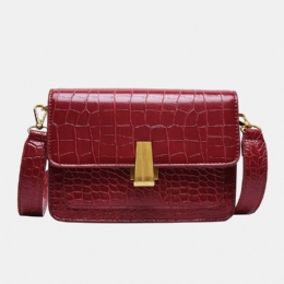 Dames Vintage Lizard Grain Crossbody Tas Schoudertas