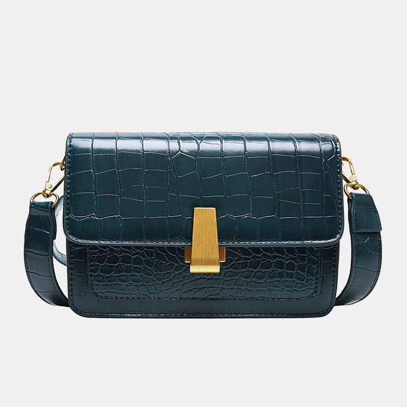 Dames Vintage Lizard Grain Crossbody Tas Schoudertas