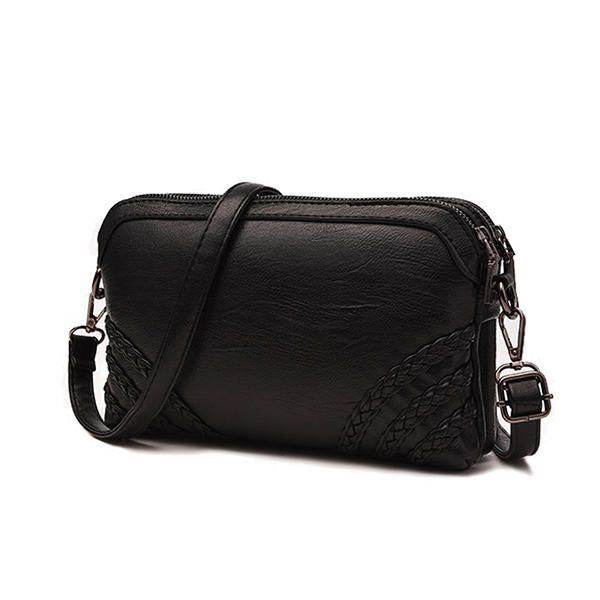 Dames Vintage Zachte Kunstleer Crossbody Tas