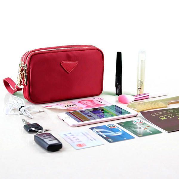 Dames Waterafstotende Multi-slot Clutch Bags Nylon Solid Mini Crossbody Tas