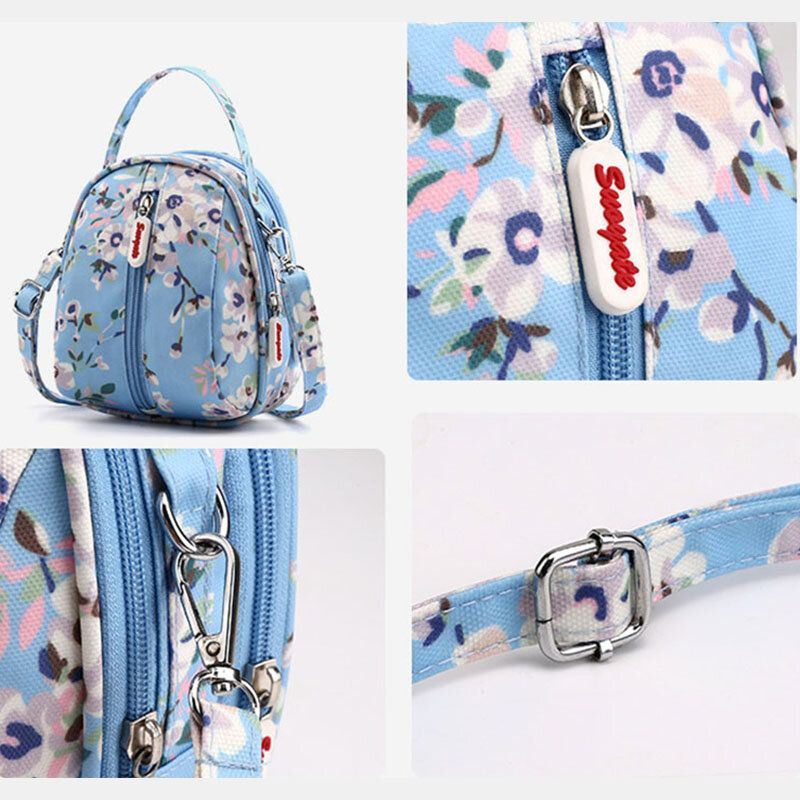 Dames Waterdicht Lichtgewicht Kleine Mini Gedrukt Patroon Schoudertas Crossbody Tas Telefoontas