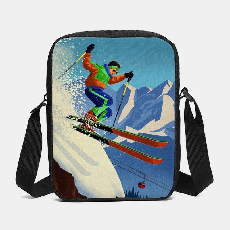 Dames Winter 2022 Casual Skiën Afdrukken Waterdichte Crossbody Tas