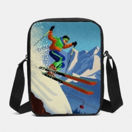 Dames Winter 2022 Casual Skiën Afdrukken Waterdichte Crossbody Tas