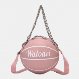 Dames Wonmen Uniek Ontwerp Basketbal-look Effen Kleur Handtas Mode Verstelbare Schoudertas Cross Body Bag